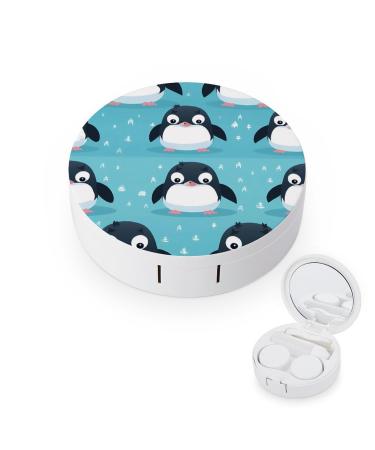 Penguin Contact Lens Case with Mirror Portable Cute Eye Contact Lens Box Travel Kit style