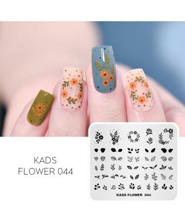 KADS Flower Nature Nail Stamping Plate FL044 - DIY Manicure Stencil Tools - Buy Online on GoSupps.com