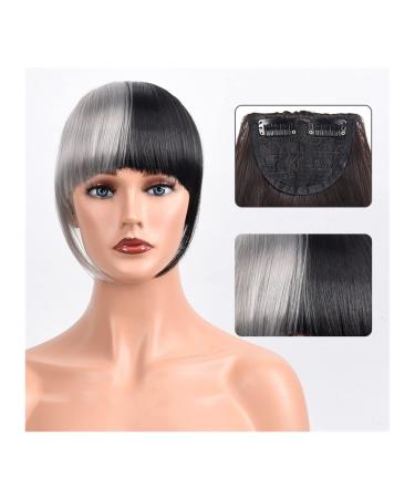 Bangs Hair Clip Synthetic Heat Resista Fake Bangs French Bangs Hair Piece Clip in Thick Natural Full Bangs Straight Fringe with Temples for Women Girls Bangs Clip in Hair (Color : 123-01 Size : 15c 1 count (Pack of 1) 123-01