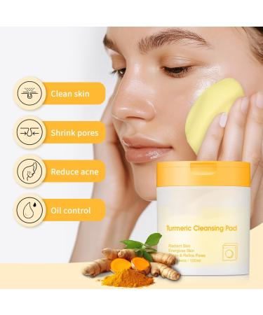 Turmeric Cleansing Pads for Face - 80pcs Exfoliating Scrub Pads for Acne & Dark Spots | Gentle Non-Irritating Formula - Buy Online on GoSupps.com