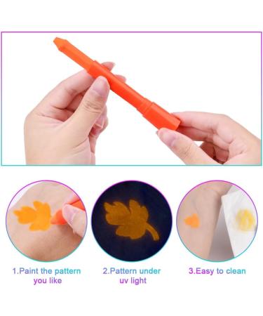 AOOWU Glow UV Neon Face Paint Crayons Kit - 6 Safe Non-Toxic Colors for Adults and Kids | Halloween Makeup, Party, Cosplay - Fluorescent Brightest Glow - Buy Online on GoSupps.com