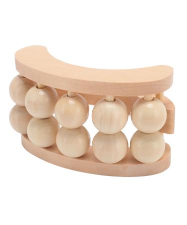 Filfeel back massage roller made of wood back muscle scooter rod 10 pearls depth tissue relief muscles with hand massager for back neck feet neck shoulders legs