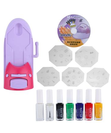 ANGGREK Nail Art Pattern Printer Professional Nail Art DIY Pattern Portable Manicure Stamp Plate Drawing Printing Enamel Kit for Nail Design