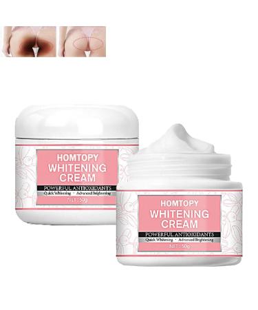 Homtopy Whitening Cream, Body Whitening Cream, Moisturizing Body Lotion, Dark Spot Corrector Cream for Underarm Whitening Intimate Parts (2 pcs)