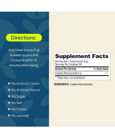 Nature's Wonder Micronized Creatine Monohydrate Powder 5g Muscle Health Muscle Energy Production No Lactose 5g of Micronized creatine Powder per Serving 450G 90 Servings - Buy Online on GoSupps.com