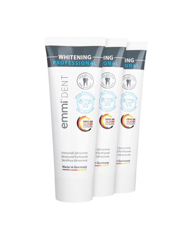 Emmi-Dent Ultrasound toothpaste "Whitening" i gentle whitening toothpaste i ideal for sensitive teeth and gums i vegan i without titanium dioxide without parabens & gluten-free i 3x 75 ml whitening 1 ml (3 Pack) - Buy Online on GoSupps.com
