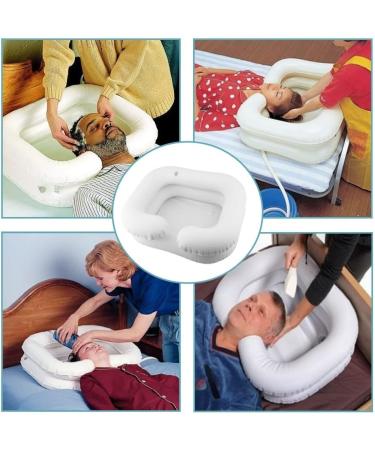 Inflatable Portable Shampoo Bowl | Bedside Shampoo Basin for Elderly & Disabled | Hair Washing Sink for Bedridden | Drain Tube Included - Buy Online on GoSupps.com