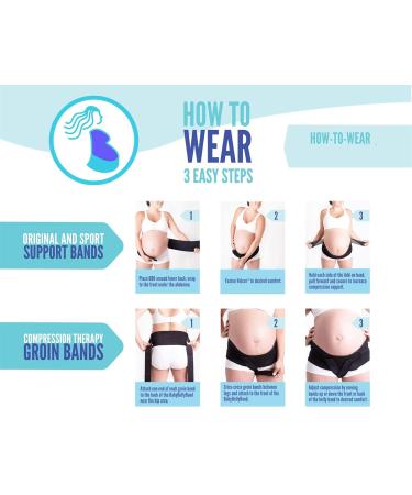 CABEA Babybellyband Original 3-in-1 Pregnancy Belly Band | Postpartum Care & Pelvic Floor Support | Made in USA | Small Black (30-40 Hips) - Buy Online on GoSupps.com