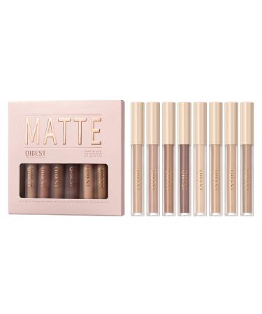 8 Colors Matt Liquid eyeshadow set Velvet Highly Pigmented Smokey Black Nude Eyeshadow Long Long Lasting Quick Drying Eye Shadow Make Up Kits (Set D)