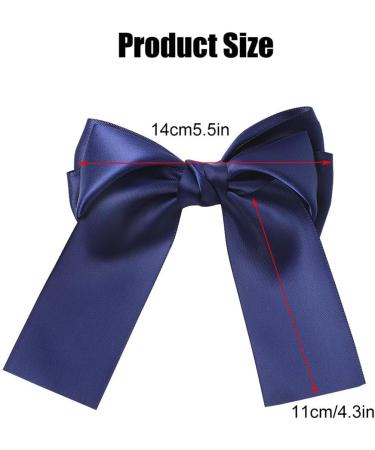6PCS Big Bow Satin Hair Clips Ribbon French Hair Barrettes Bowknot Clip Hair Bow Clips Bow Hairpins Hair Accessories with Tails(Color Random) - Buy Online on GoSupps.com