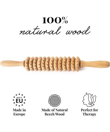 Tuuli Anti Cellulite Massage Set - 2x Wooden Massage Rollers with Handle for Maderotherapy | International Shipping Available - Buy Online on GoSupps.com