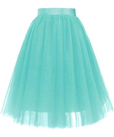 Shop Hehiy Women's Vintage 50s Ballet Skirt - Multi-Layer Puffy Tutu Petticoat for Carnival & Parties | XXL Mint Green Brown & White Available - Buy Online on GoSupps.com