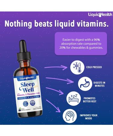 LIQUIDHEALTH Organic Methyl B12 5000mcg Vitamin Drops with Tart Cherry Juice & Sleep Well Melatonin Sleep Aid Drops - Boost Natural Energy Focus Concentration Promote Relaxation Improve Sleep - Buy Online on GoSupps.com
