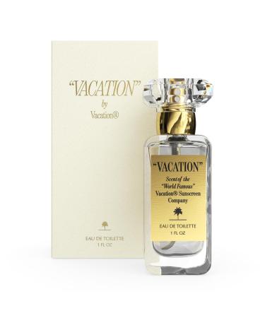 VACATION" Sunscreen Eau de Toilette Beach Coconut Perfume for Women & Men Scent of Sunscreen & Summer Travel Size 1 Fl. Oz.