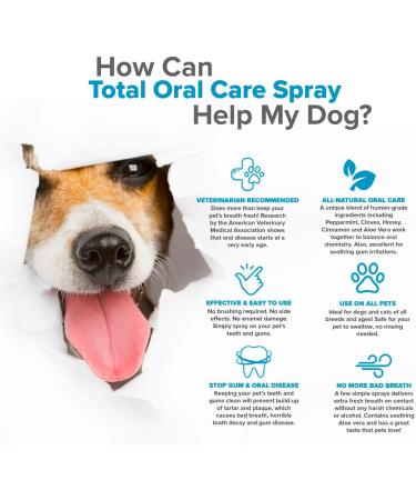 VetSmart Formulas Dog Breath Freshener Spray with Aloe Vera - Oral Hygiene for Dogs and Cats - Plaque and Tartar Remover - 1 Pack - Buy Online on GoSupps.com