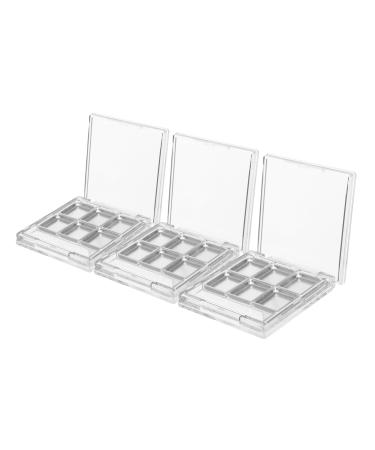 Healeved 3ensembles Palette de Fards Paupi res Vide Transparente avec Rangement pour Pinceaux et Compartiments pour Tester les Couleurs de Maquillage