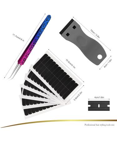 EHDIS 72pcs Hair Extension Tapes with Tweezers & Scraper - Pre-cut Double Sided Adhesive for Lace Wig, Hairpiece, Toupee, Hair Weft - Buy Online on GoSupps.com