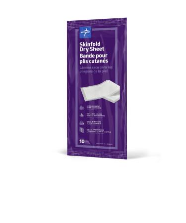 Medline Skinfold Dry Sheet, Skin Moisture Management, Soft, Non-Chafing, Pre-Cut & Ready to Use, 6" x 14" (10 Count) - Buy Online on GoSupps.com