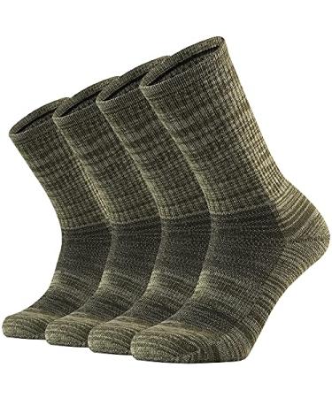 ONKE Merino Wool Cushion Crew Socks for Men Casual Outdoor Hiker Hiking with Moisture Control Light Breathable Performance Green 10-13