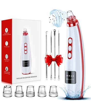 2023Newest Blackhead Remover Pore Vacuum Upgraded Facial Pore Cleaner Electric Acne Comedone Whitehead Extractor Tool-5 Suction Power 5 Probes USB Rechargeable Blackhead Vacuum Kit for Women & Men