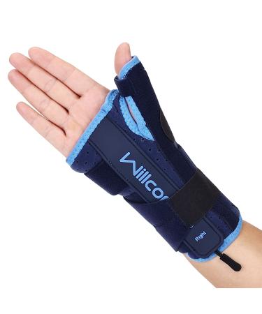 Willcom thumb wrist rail with a metal rail stabilizer wrist support for relieving tendinitis arthritis carpal tunnel inflammation for men (L right) l Right hand - breathable version