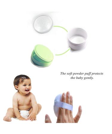 Baby Body Powder Dispenser with Sifter and Puffs - Green - Buy Online on GoSupps.com