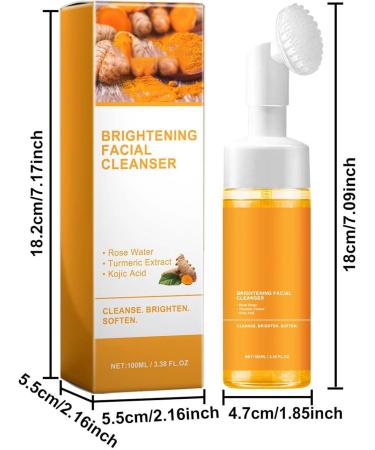 Turmeric Facial Cleanser Turmeric Face Wash Turmeric Kojic Acid Foaming Cleanser Brightening Foaming Face Wash Turmeric Foaming Facial Cleanser For face and body cleansing (1PC) - Buy Online on GoSupps.com