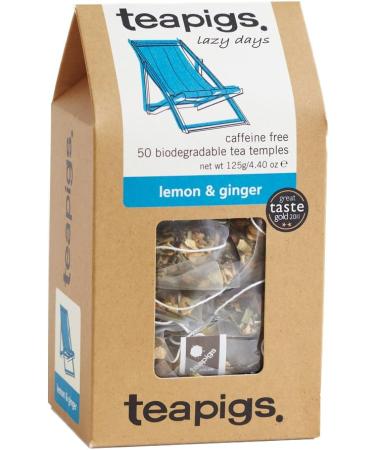Teapigs Lemon and Ginger Tea Bags Made With Whole Leaves (1 Pack of 50 Tea Bags) & Teapigs Liquorice and Peppermint Tea Made With Whole Flowers (1 Pack of 50 Tea Bags) + Peppermint Tea 125 g (Pack of 1) - Buy Online on GoSupps.com