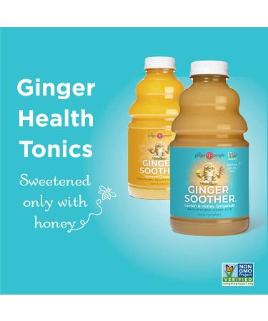 Ginger People Ginger Soother - Ginger, Lemon & Honey 32 Fl Oz - Natural Wellness Drink - Buy Online on GoSupps.com