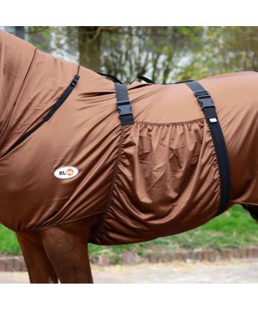 RL24 Eczema Ceiling for Horses | Light Brown | Protective Flying Sheet with Neck & Abdomen | Fine-Meshed Double Closure & Leg Cords | 115cm - Buy Online on GoSupps.com