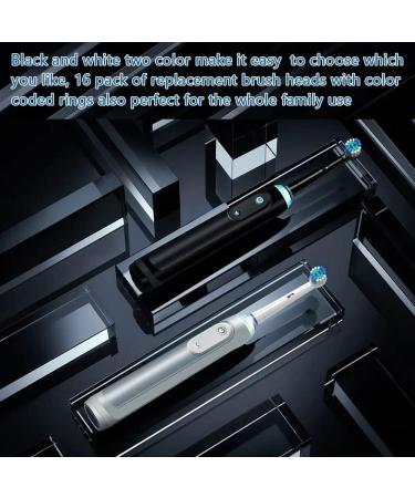 Wokuqiu Attachment Brushes for Oral-B Electric Toothbrush - 16 Precision Replacement Brush Heads Compatible with Smart Vitality Genius Triumph Teen & Kids - 8 White & 8 Black - Buy Online on GoSupps.com
