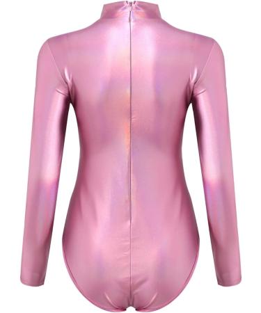 Buy Women's Metallic Liquid Glossy Long Arm Dance Leotard | Stylish Black Jumpsuit for Ballet & Gymnastics - International Shipping Available - Buy Online on GoSupps.com