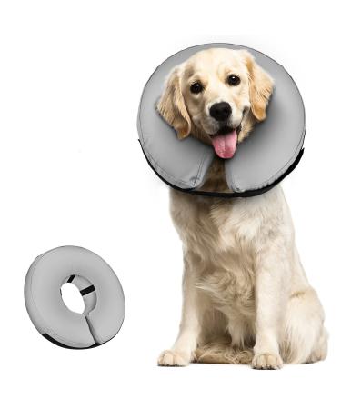 Supet Rewrise Dog leak protection for protective collar dogs soft collar dogs after op inflatable freak for dogs gray m: neck circumference: 22.9-33.0 cm gray