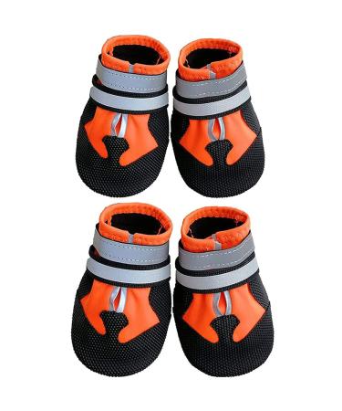 LEEKO dog shoes 4-Set Anti-slip dog paw protection dog boots Paw protection with reflective straps Velcro fastener pet shoes dog slope boots for large dogs orange (XL) XL Orange - Buy Online on GoSupps.com