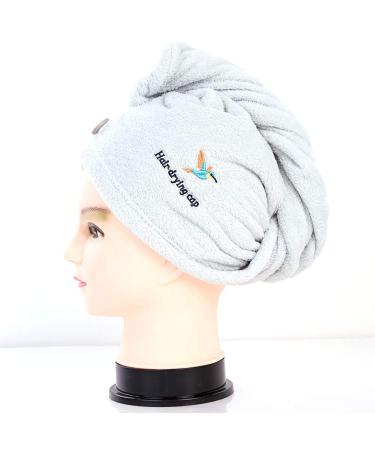 Ultra-Absorbent N-A Wrapped Hair Cap - Fast Drying Microfiber Towel for Curly & Thick Hair - Light Blue for Women - Buy Online on GoSupps.com