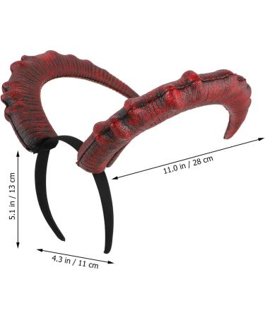 minkissy Demon Horn Headband Devil Headband Devil Horn Hair Hoop Carnival Headdress Prop Devil Cosplay Costume Dark Red - Buy Online on GoSupps.com