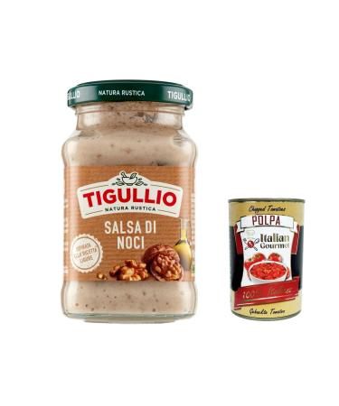 Italian Gourmet E.R. Set of 3 Star Tigullio GranPesto Salsa di Noxi Nut Sauce 185g Sauce in a Glass + Italian Gourmet Pulp 400g