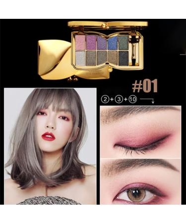 10 Colors Glitter Eyeshadow Palette Glitter/Nude Eyeshadow Palette with Long Eyeshadow Brush Highly Pigmented Waterproof Sweatproof Multifunctional Eyeshadow Palette Build Natural Makeup (#09) - Buy Online on GoSupps.com