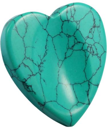 MookaiTedecor Green Turquoise Howlite Massage Stones - Heart-Shaped Healing Reiki Crystals (Pack of 2 47x44x7mm) - Buy Online on GoSupps.com