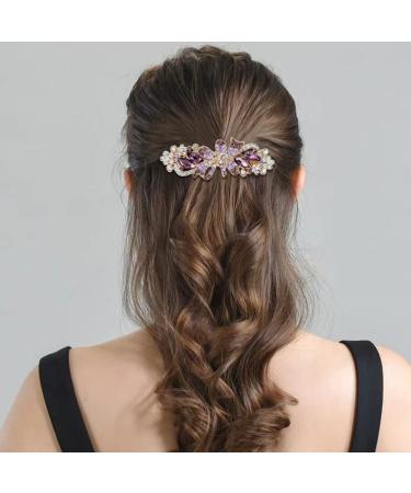 Sparkly Jeweled Gems Luxury Hair Clips - 4 Pack Korean Rhinestone Barrettes for Women and Girls - Buy Online on GoSupps.com