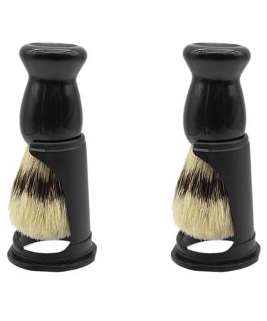 TsoLay 2X Soft Pig Bristle Beard Brush Barber Shaving Tool Men Mustache Beard Comb Kit Shaving Stand Holder Set