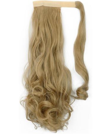 24" Ash Blonde Wrap Around Ponytail Hair Extensions Curly One Piece Clip in Hairpiece - Buy Online on GoSupps.com
