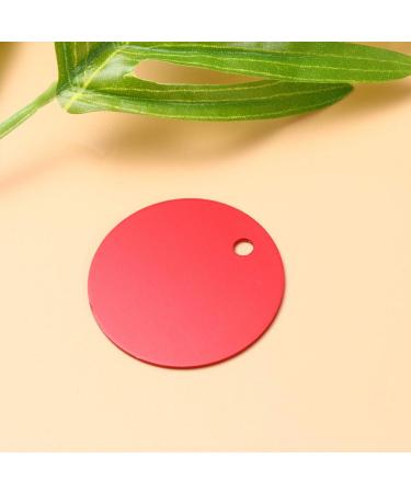 Milists 25-Piece Aluminum Alloy Blank Tags for Pets - Round Keychains with Hole DIY Accessories for Dog Leashes & Trailers 3.5cm (Red) - Buy Online on GoSupps.com