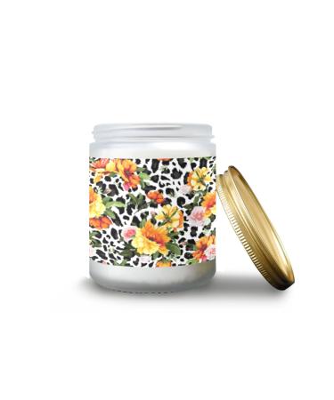 Lavender Candles for Home Scented Aromatherapy Jar Candles 7 oz Long Lasting Candles Scented Candles Gift Set for Women Perfect for Birthday Gifts Yellow Rose in Leopard Background