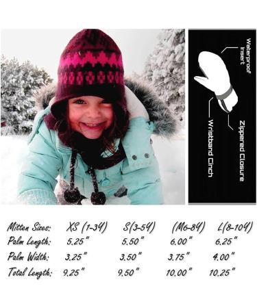 Highcamp Kids Waterproof Winter Snow Ski Mitten Gloves with Zipper - Aqua, M (6-8 Y) - Buy Online on GoSupps.com