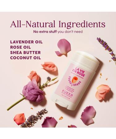 Kukka Deodorant - La Vie En Rose Aluminum Free Natural Deodorant for Men & Women | Long Lasting Lavender Rose (2.65 Fl Oz) - Alcohol & Paraben Free Travel Size - Buy Online on GoSupps.com