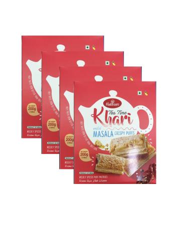 Haldiram s Savory Snacks Easy to Carry Anywhere Crispy Crunchy & Spicy Delicious Indian Namkeen Snacks Made With Authentic Taste Enjoy At Tea Time (Haldiram Khari Masala Puff Pack of 4)