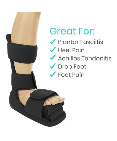 Vive Plantar Fasciitis Night Splint + Spike Ball - Orthopedic Leg Brace for Heel Pain Relief - Black/Large - Buy Online on GoSupps.com