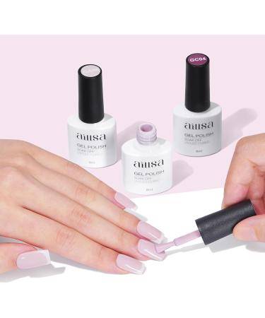 AILLSA Nude Pink Gel Nail Polish Set White Light Pink Mauve Gel Polish with Base and Top Coat Rose Pink Fall Winter Nail Polish Gel Neutral Soak Off U V Starter Kit Gifts French Nail Manicure Salon A7-pink Purple - Buy Online on GoSupps.com