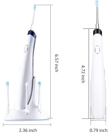 Vibrating Ear Wax Removal Tool with Light - Safe Ear Wax Cleaner for Adults or Kids with 4 Ear Pick Pieces and Brush - White - Buy Online on GoSupps.com